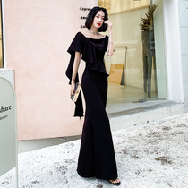 Black evening dress dress women 2021 New usually can wear Noble elegant banquet long ladies temperament dress