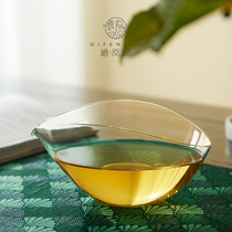 Qifengju boat type thickened heat-resistant Japanese hand-made high-permeability Glass Road cup tea tea tea set male Cup