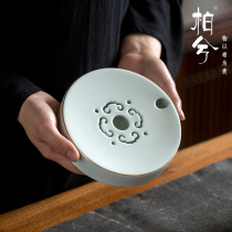 Creative ceramic pot Chengqian tea plate Ceramic Jianshui small tea table Raising pot Pad Pot drag plate Gongfu Tea Road accessories