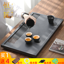 Tea tray home Modern simple kung fu tea set tray Japanese drainage small dry bubble tea table solid wood Tea Sea
