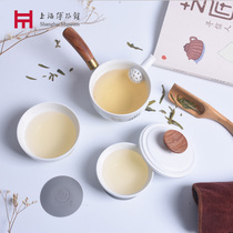 Shanghai Museum travel portable tea set Zheng Banqiao bamboo and stone figure Ceramic Kung Fu tea Pot Mid-Autumn Festival gift