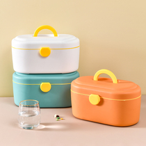Small medicine box family household large-capacity drug storage box first aid kit medical kit student dormitory cute portable
