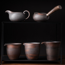 Purple Pottery Fair Cup Ceramic Sub-Tea Instrumental single retro coarse pottery tea sea cup side to make the public cup kung fu tea cup upscale