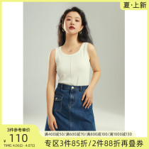 Single Beam Big Code Pro-Skin Comfort Large U Collar Vest Woman 2022 Summer New 100 Lap Elastic conspiculated Loire blouses