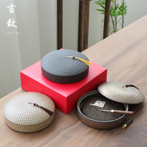 To coarse pottery Puer tea box tea cake tin household tea pot ceramic storage tea pot waking tea pot gift box