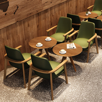 Custom coffee shop chain bar table chair stool combination Milk tea dessert cold drink shop Lounge area card seat sofa