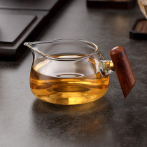 Jiutang side hand Cup solid wood handlebar glass Tea Tea Tea Cup heat-resistant glass tea set high temperature