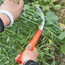  Small-toothed sickle mowing knife Agricultural small sickle with serrated grass hook weeding weeding leek small stainless steel old-fashioned chain knife