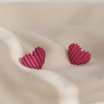 925 silver needles show white rose red love earrings female simple and unique design sense earrings niche high-end earrings