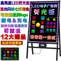 Nail manicure Billboard glowing led small blackboard fluorescent board shop with electronic hand writing colorful flash