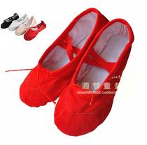 Adult new 3-year-old childrens dance boys and girls dance soft ballet black and white red practice cat claw shoes