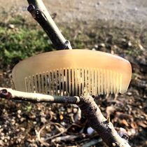 Natural horn comb portable small mini bag children horn massage comb anti-static hair care men and women
