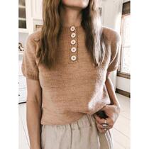 Simple T-shirt 2# womens short-sleeved top Stick needle text translation weaving illustration Non-physical photograph Note mailbox