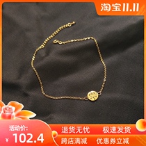 Official website Chow Tai Fook Star niche design 18k golden little fortune brand female Korean version simple round