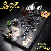 Complete set of kung fu tea set home Wujin Stone tea tray atomized running water function living room stone tea table automatic stove