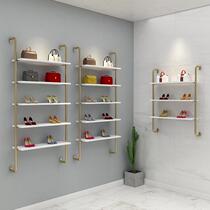 Clothing Store Shoe Rack Show Rack Upper Wall Meaty Nail Polish Shelving Store Decoration Shoe Store Hanging Bag Coated Shelf