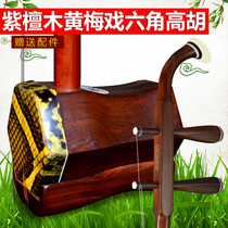 Rosewood hexagonal high Hu accompaniment Huangmei Opera treble Erhu Rosewood High Hu Changyao Musical instrument with string code