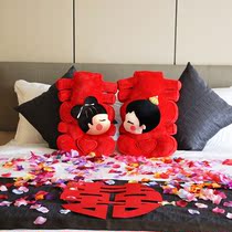 Wedding supplies wedding pillow wedding wedding room press bed doll layout creative gift