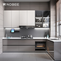 Nobini stainless steel cabinet custom integrated stove rock board countertop whole pull basket kitchen cabinet custom cabinet