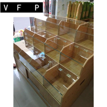 Five grains dried fruit display cabinet Supermarket wooden shelf Rice grain bucket Rice bucket Snack grain shelf Bulk cabinet