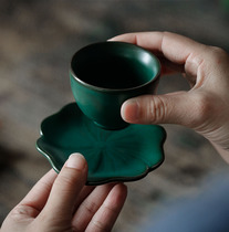 Shangyan Kungfu Tea Set Ceramic Tea Cup Cups Tea Ceremony Creative Japanese Tea Cup Zen Home Anti-slip Heat Insulation Mat
