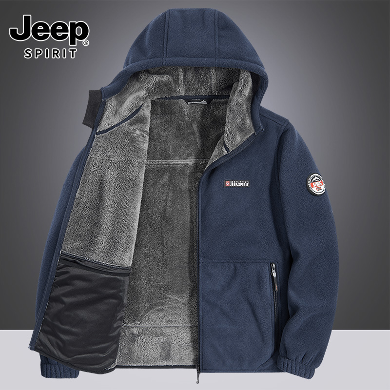 JEEP ジープ フリース アウター ジャケット メンズ 秋冬 新しい ベルベット 肥厚 アウトドア ポーラー ウォーム ラージ サイズ ジャケット