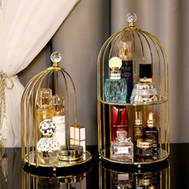 In Northern Europe Light Luxury Perfume Frame Table Skin Card Show Cabinet Golden Bird Cage Cosmetic Archives