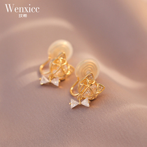 Delicate and small kitty earrings 2021 The new Senior Female Niche Design Sense No Pain Mosquito Coil Ear Clip Earl