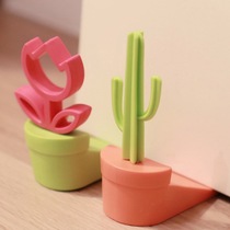 Creative flower stopper artifact punch-free silicone anti-theft windproof anti-collision fixed seam stopper wedge cute