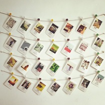 Creative hemp rope photo clip color dormitory decoration hanging photo wall photo clip cartoon small wood clip