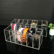 Acrylic belt storage box transparent storage rack waist box multi-grid home store display shelf customized