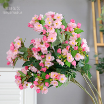 Begonia single fake flower silk flower high artificial flower indoor living room floor flower home furnishings hotel mall decoration
