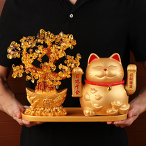 Shop opening electric hand hair to send fortune cat big and small ornaments cashier home living room Gift Piggy Bank