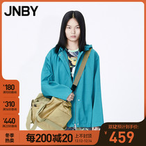JNBY Jiangnan cloth Autumn New windbreaker women comfortable hooded hem drawstring design coat 5K1220500
