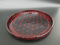 Blue tire lacquerware inventory bamboo-woven tray round tea tray export surplus list