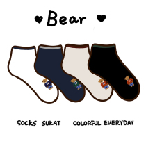 kikiyasocks Korea Dongdaemun cute bear socks shallow mouth simple mens socks summer thin section