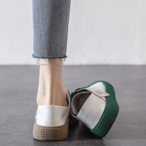 Ugly cute shoes womens soft bottom light white shoes 2021 summer thin net red Big Head leather casual board shoes tide