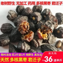 Wild black jujube Junqian has core wild Persimmon non-processing Qinling soft jujube fresh multi-core snack sparkling wine medicinal small