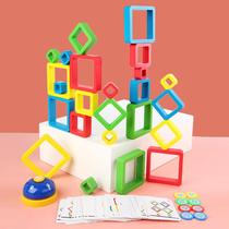 Wooden intellectually colored box set up game Puzzle Assembly Building Blocks Early Teach Kindergarten Play Teaching Aids Manufacturer Direct