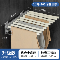 Love Dreambird Home Pants Rack Telescopic Multifunction Side Mounted Trousers Rack Cabinet internal damping Western trouser rack Wardrobe Pants Top