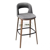 Love Dreams Birds Nordic Solid Wood Bar Chair Light Luxurious Bar Chair Backrest Cloth Art Bar Chair Modern Home Front Desk Chair High