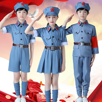 Little Red Army performance clothes childrens Eighth Route Army Red Guards military uniforms Primary School Red Star sparkling dance performance costume men
