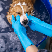 Pet bath gloves Corgi bath artifact Shiba Inu Teddy dog ​​scrub brush anti-scratch anti-bite massage supplies