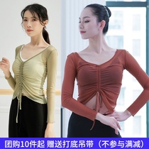 Ballet net gauze top classical dance clothes dance practice clothes adult womens long sleeves teachers body clothes