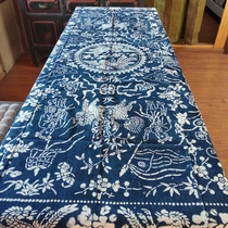 Hand-woven cotton cloth home weaving cloth blue dyed unicorn blue clip Valerian tablecloth sofa towel full of work