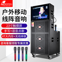 Danmashi outdoor line array K song audio smart high-definition display speaker Network Professional KTV song all-in-one machine
