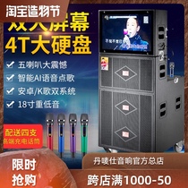 Dan Mark Shi outdoor K song audio dual display high-power square dance 18-inch KTV speaker point song all-in-one machine