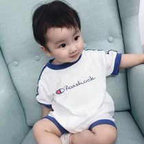 Net red baby short sleeve jumpsuit cotton male baby ha clothing summer out loose shirt newborn climbing suit