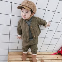 Childrens clothing male and female childrens cotton clothes suit autumn and winter childrens ocean qi and autumn clothes children winter cotton padded jacket and winter clothing household clothes