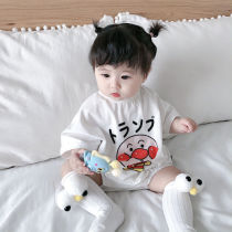 ins Korean summer dress cartoon bread Superman climbing clothes baby jumpsuit men and women baby cotton cotton cotton cotton thin